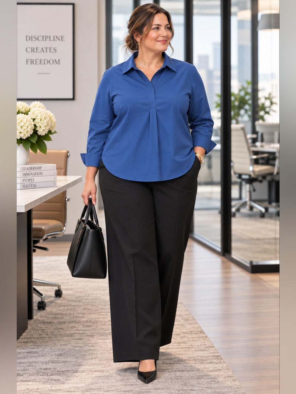 Universal Standard Elbe Stretch Poplin Classic Fit Blue Shirt Women's 18-20 NWT